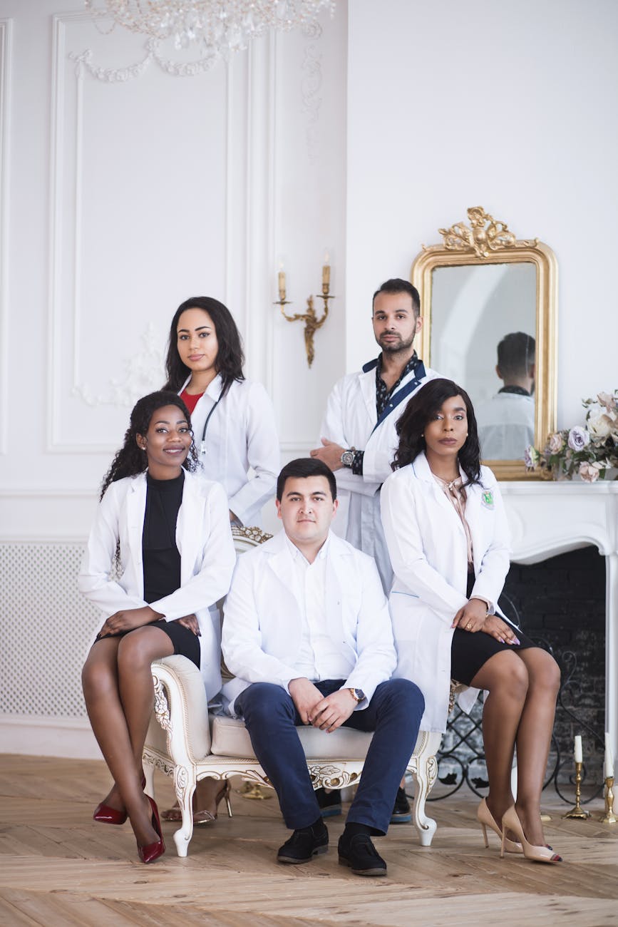 photo of five medical doctors